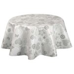 HABITABLE Nappe en toile cirée ronde Paco - Diam. 135 cm - Gris