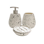 GUY LEVASSEUR Set salle de bain moucheté 3 pièces céramique blanc