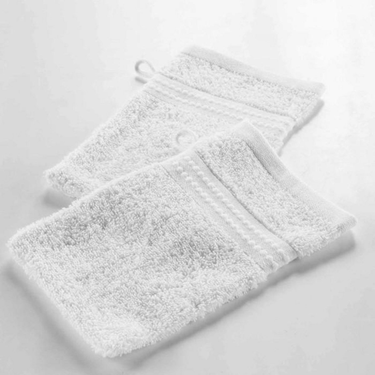 Paris Prix Lot de 2 Gants de Toilette  Excellence  15x21cm Neige