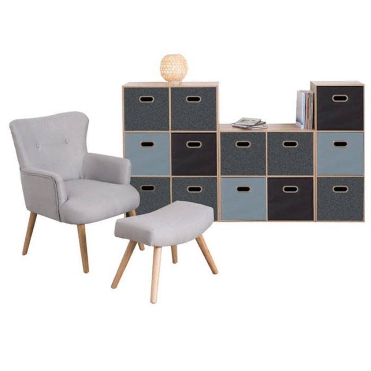 ATMOSPHERA Etagère rectangulaire 4 cases Mix