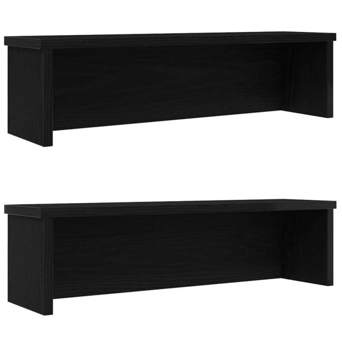 VIDAXL Étagères de cuisine empilables 2 pcs noir 60x15x16 cm