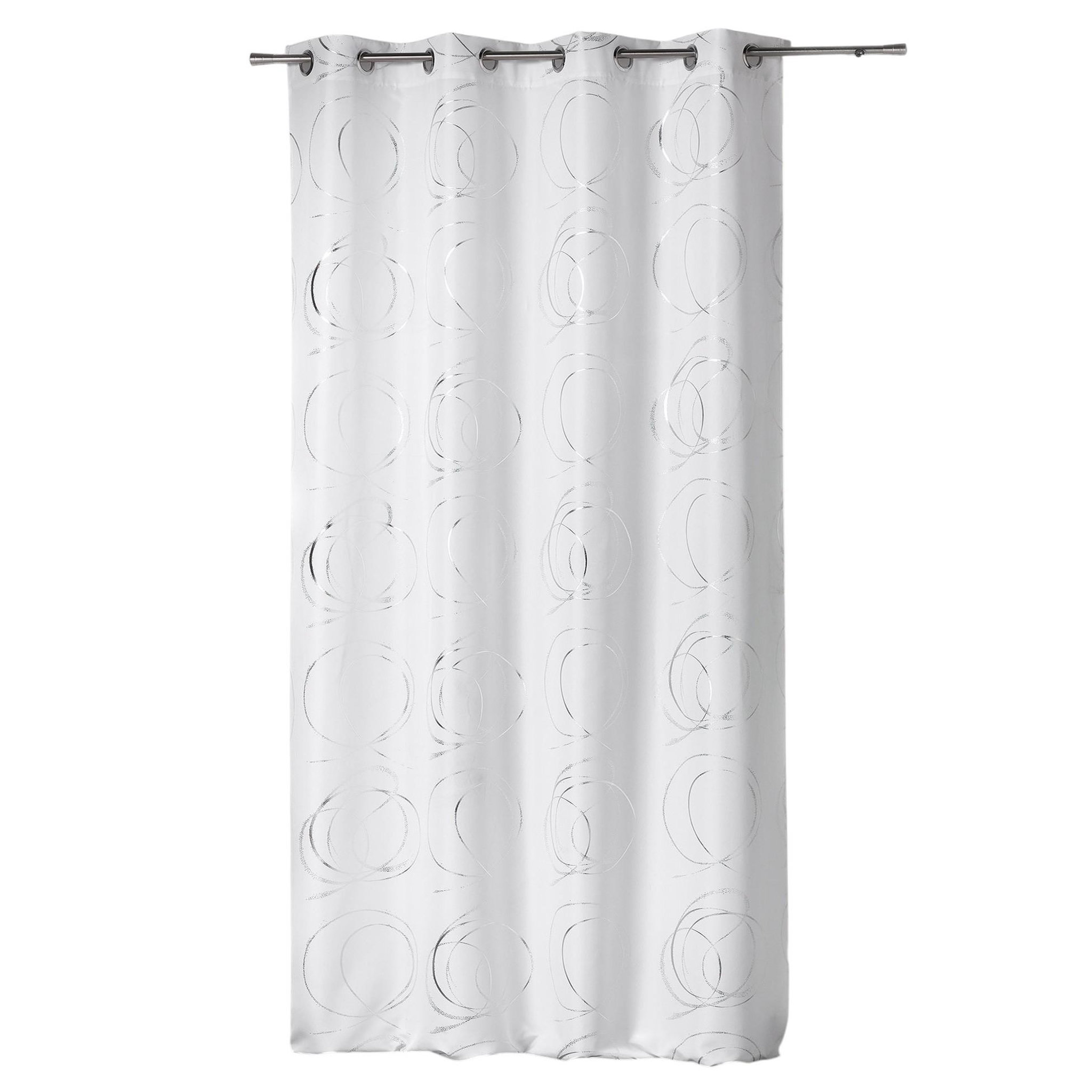 Eden Rideau a oeillets 140 x 260 cm argent bully blanc