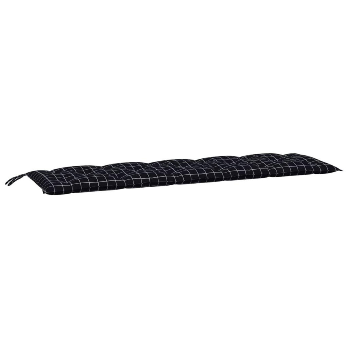 VIDAXL Coussin de banc de jardin carreaux noir 180x50x7cm tissu oxford