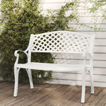 VIDAXL Banc de jardin 102 cm aluminium coule blanc