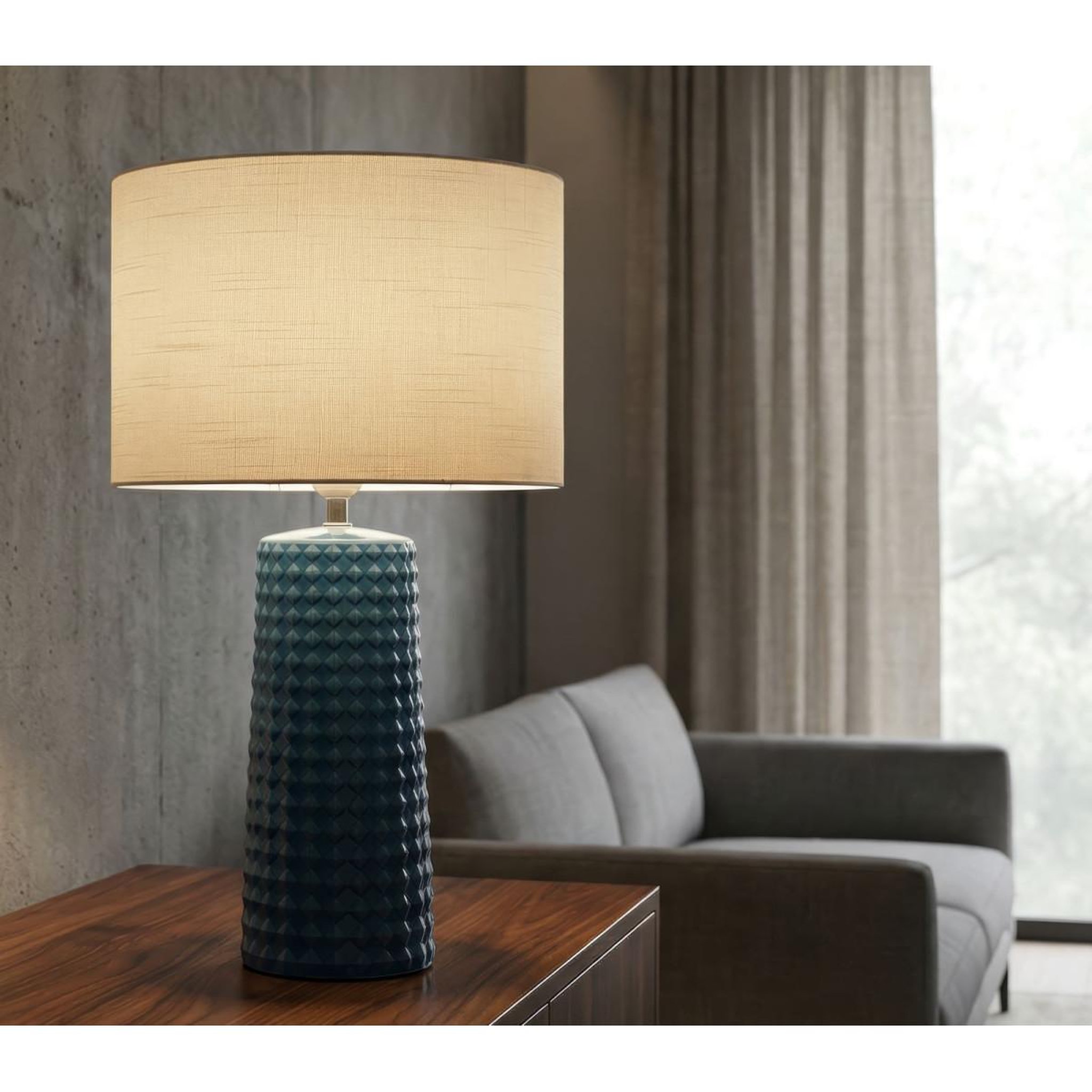 Voir la diapositive 5 : Paris Prix Lampe à poser en céramique  gliss  52cm bleu