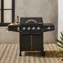  Barbecue au gaz Treville noir - 5 brûleurs dont 1 feu latéral, avec thermomètre - cuisine extérieure