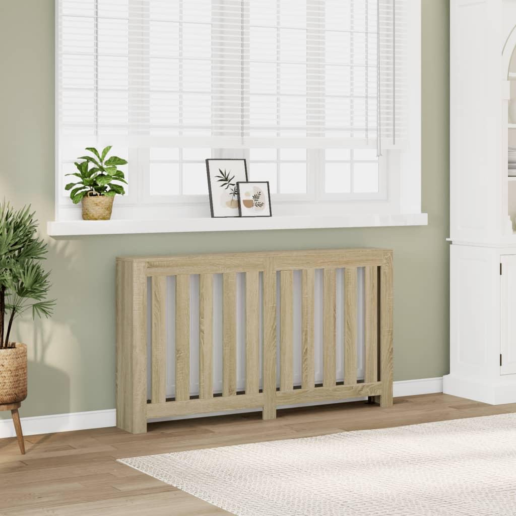 VIDAXL Cache-radiateur chene sonoma 149x20x82 cm bois d'ingenierie