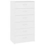 Voir la diapositive 2 : VIDAXL Buffet avec 6 tiroirs Blanc 50x34x96 cm Bois d'ingenierie