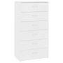 Voir la diapositive 2 : VIDAXL Buffet avec 6 tiroirs Blanc 50x34x96 cm Bois d'ingenierie