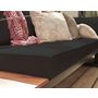 Voir la diapositive 5 : BEST MOBILIER Salome - salon bas de jardin 5 places + table - modulable - bois, métal et coussins noirs