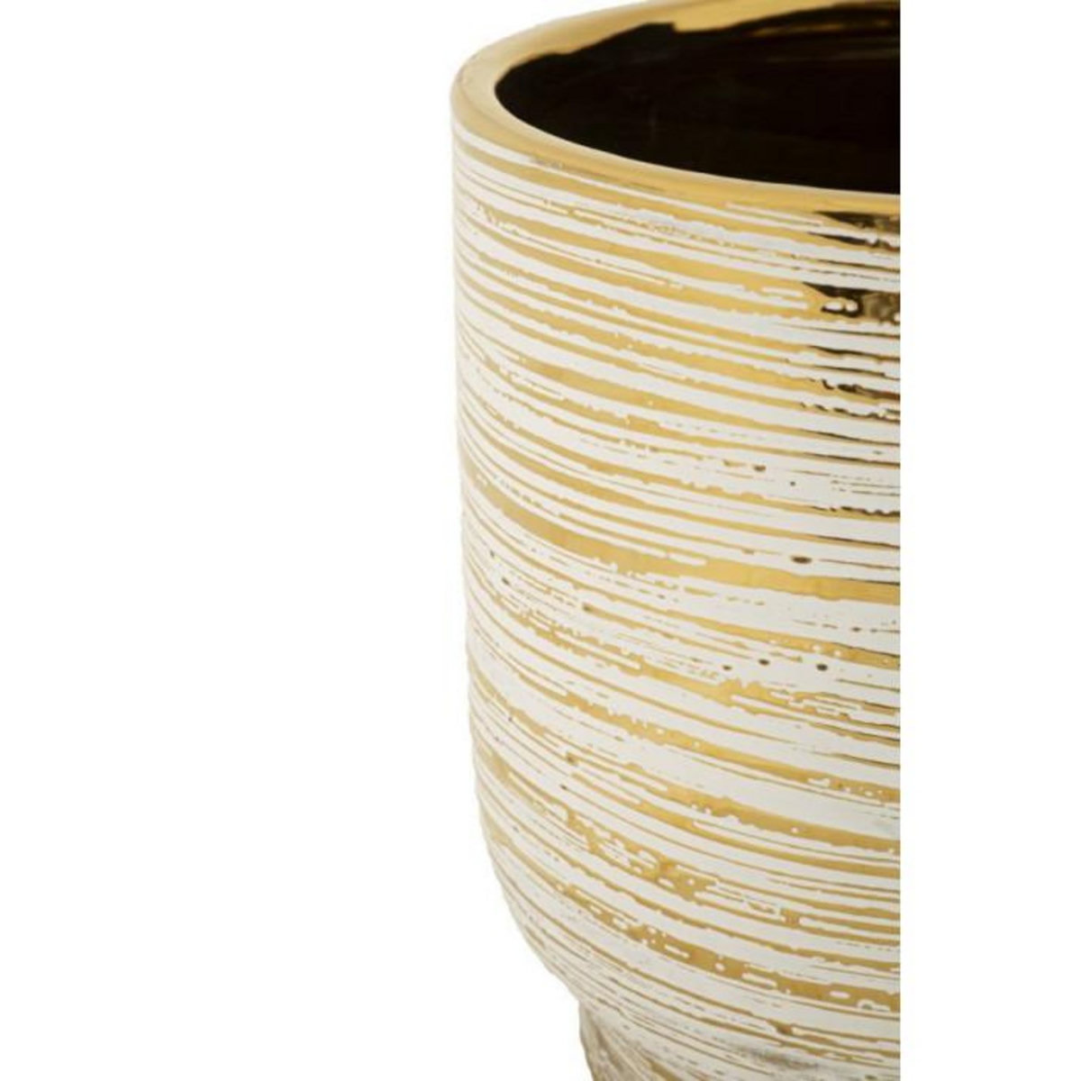 Paris Prix Lot de 2 Vases en Céramique  Melody  24cm Or & Blanc