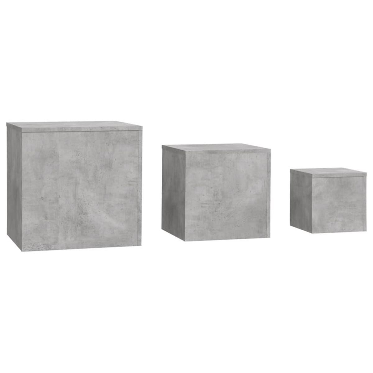 VIDAXL Tables d'appoint 3 pcs Gris beton Bois d'ingenierie