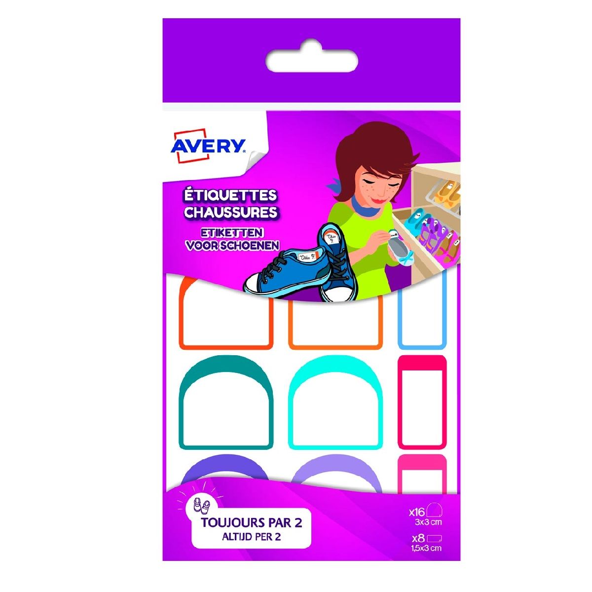 Avery France  Lot de 12 paires d'étiquettes chaussures