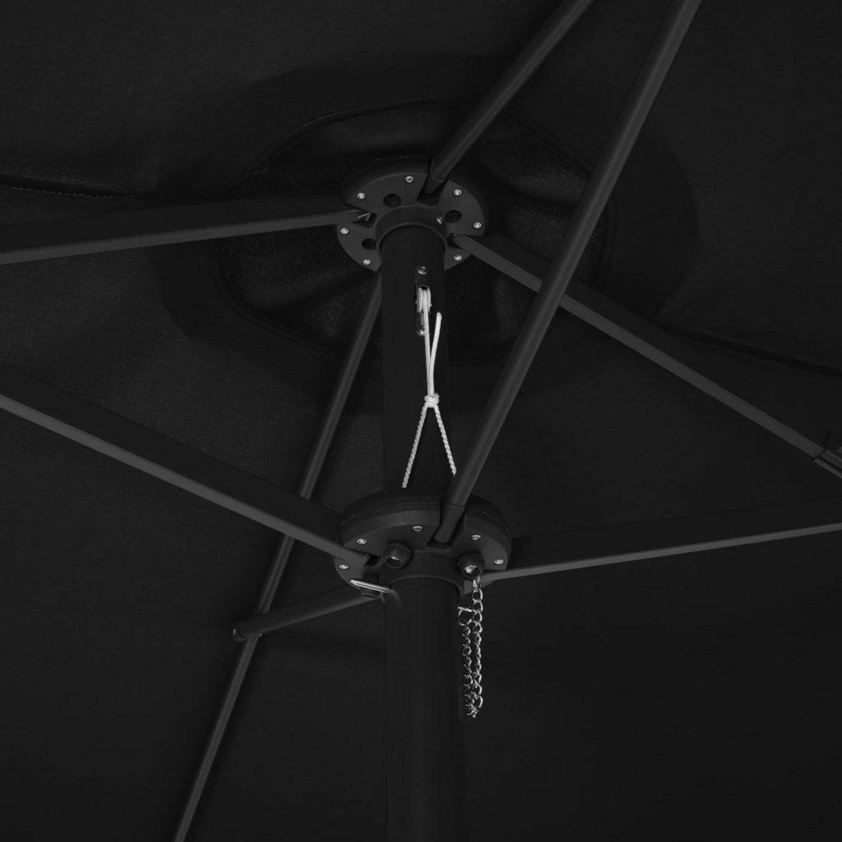 VIDAXL Parasol d'exterieur et poteau en aluminium 460x270 cm Noir