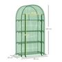 Voir la diapositive 3 : OUTSUNNY Serre de jardin serre de balcon 4 étagères métal porte zippée enroulable 80 x 49 x 160 cm PE vert