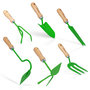 Voir la diapositive 1 : VITO Kit 6 outils de jardin Kit jardinier Acier S235 Manche en bois de hêtre VITO