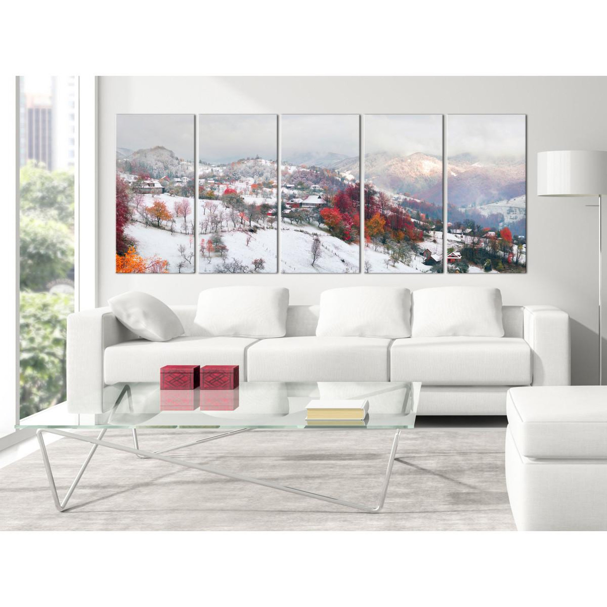Voir la diapositive 2 : Paris Prix Tableau imprimé 5 panneaux  first snow narrow