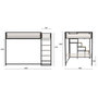 Voir la diapositive 4 : MARKET24 Lit mezzanine LEON - 140x190 cm - Métal noir - Sommier inclus