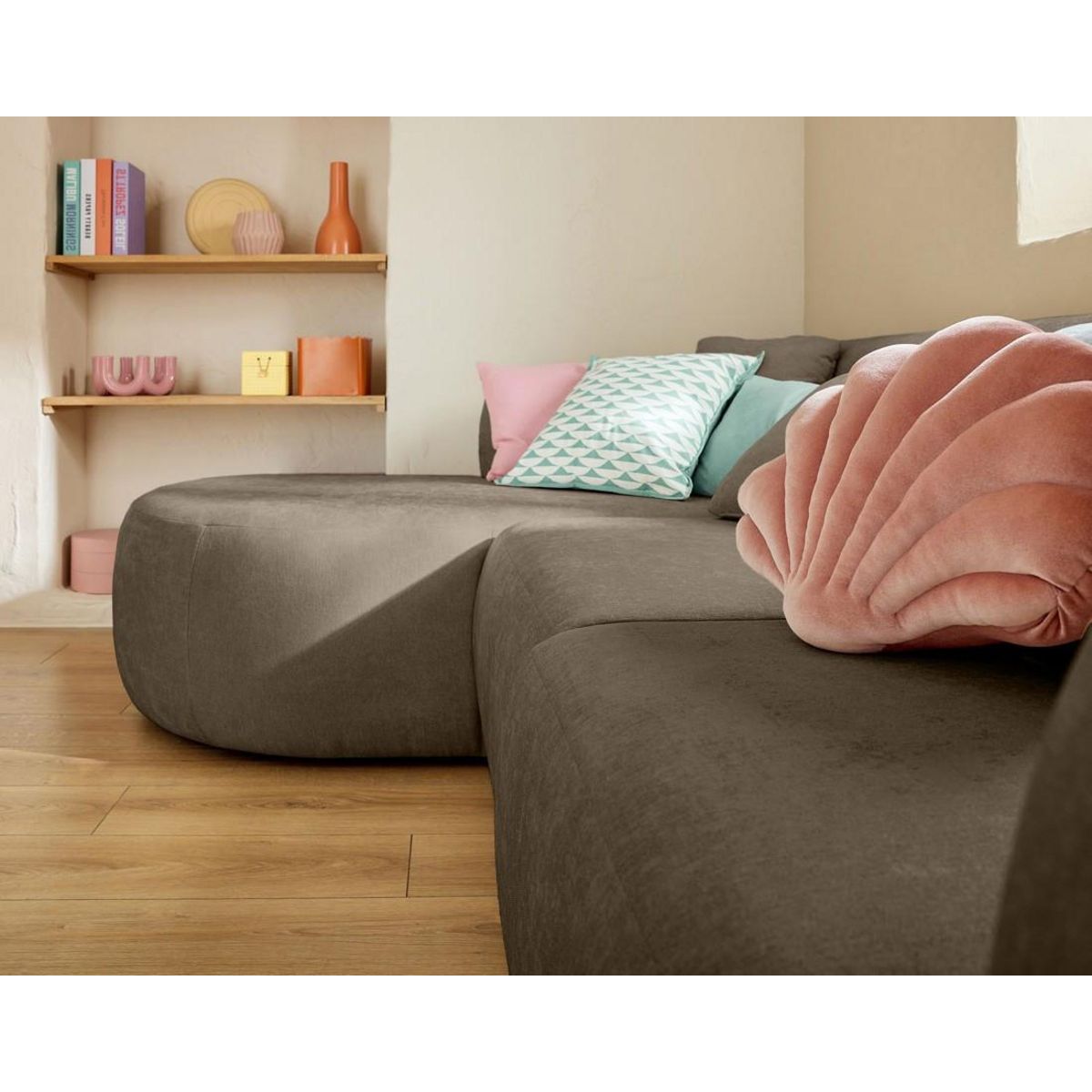 LISA DESIGN Ikare - canapé modulable d'angle gauche - 4 places - en tissu