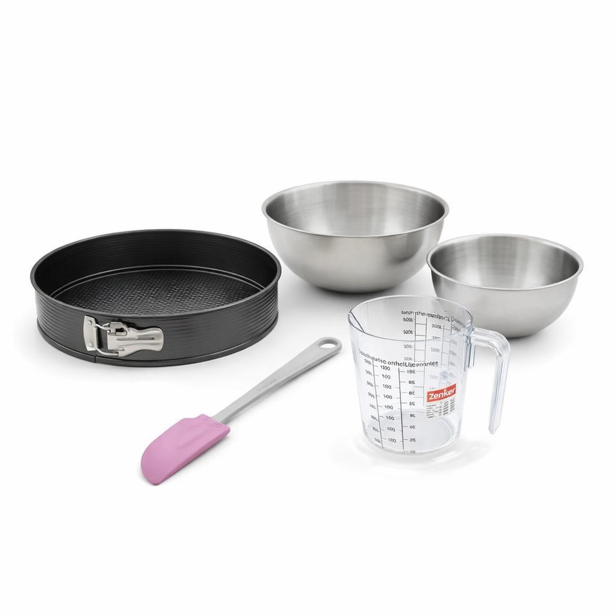 ZENKER Set de 5 ustensiles de pâtisserie moule à gâteaux bols spatule et verre doseur black metallic black mettallic zenker  black mettallic