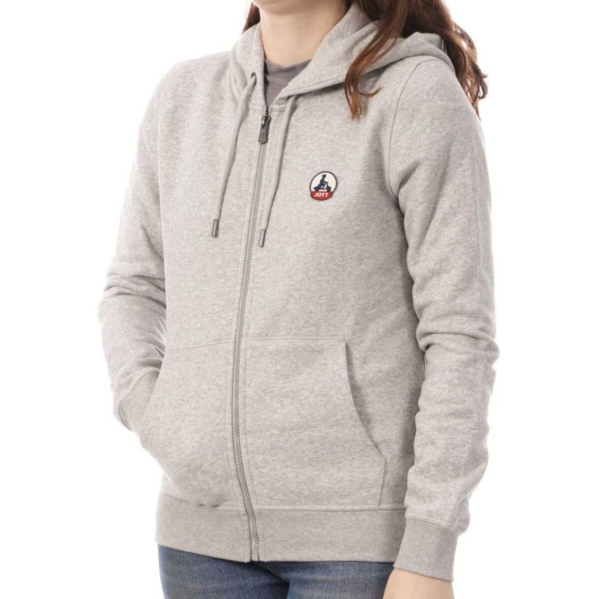 Sweat zippé gris online femme