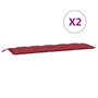 Voir la diapositive 5 : VIDAXL Coussins de banc de jardin lot de 2 rouge bordeaux tissu Oxford