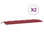 Voir la diapositive 5 : VIDAXL Coussins de banc de jardin lot de 2 rouge bordeaux tissu Oxford