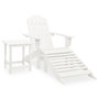Voir la diapositive 1 : VIDAXL Chaise de jardin Adirondack avec pouf et table Sapin Blanc