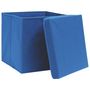 Voir la diapositive 4 : VIDAXL Boîtes de rangement avec couvercle 10 pcs Bleu 32x32x32cm Tissu