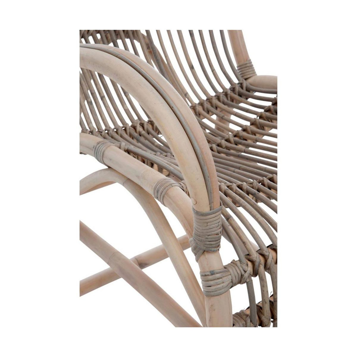 Paris Prix Fauteuil à Bascule en Rotin  Washi  110cm Gris