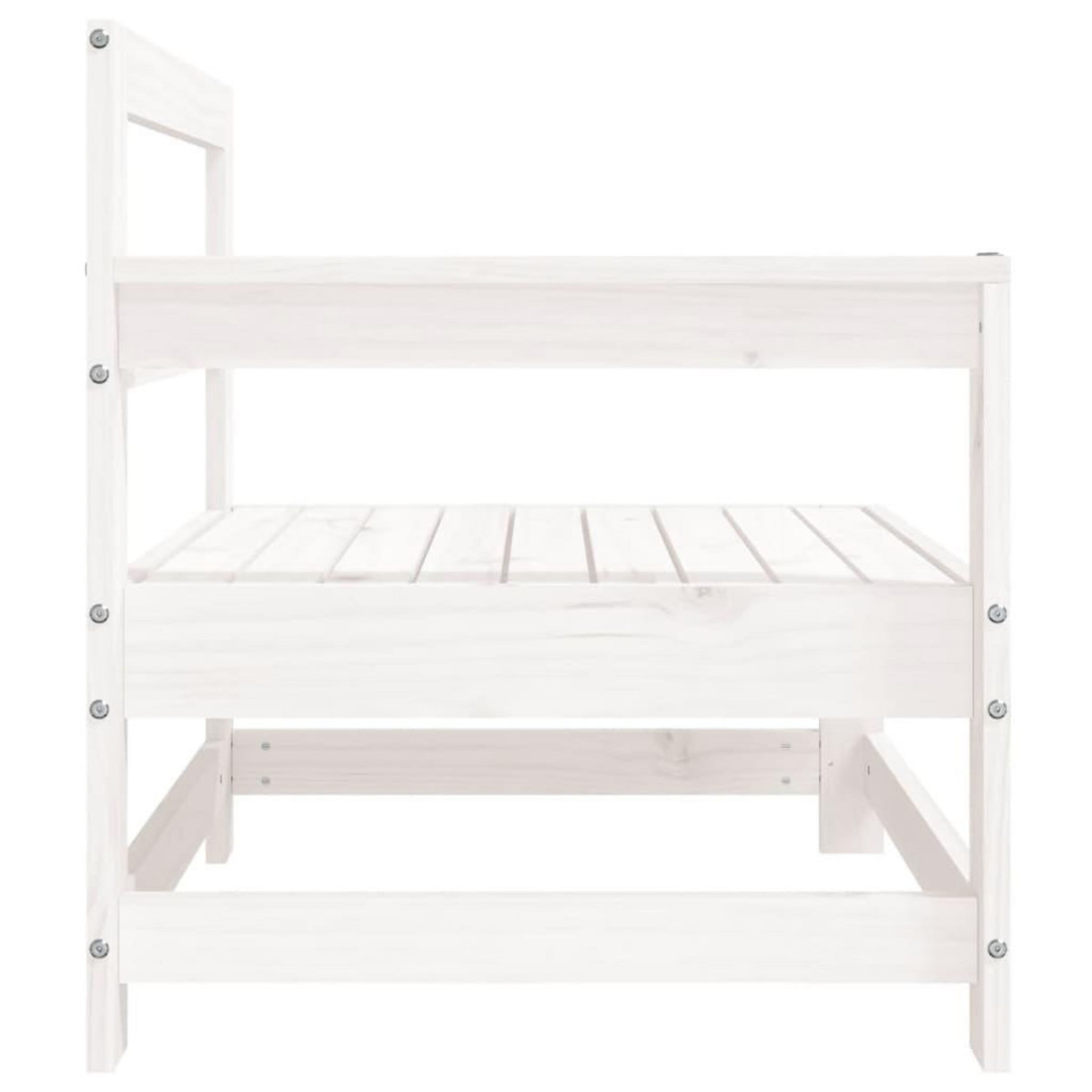 VIDAXL Canape d'angle de jardin blanc bois de pin massif