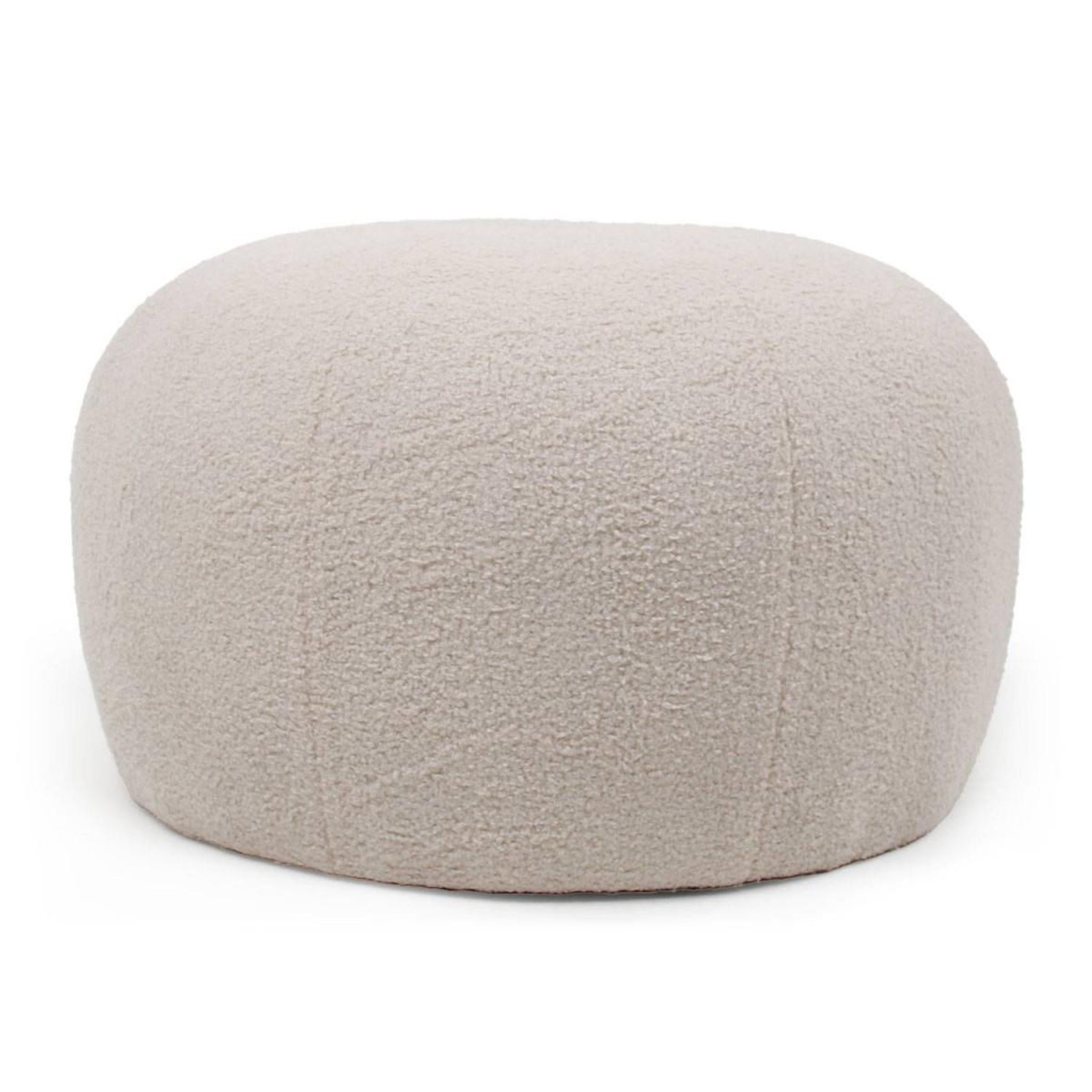 Voir la diapositive 2 : Paris Prix Pouf Rond Bouclette  Pilou  55cm Beige
