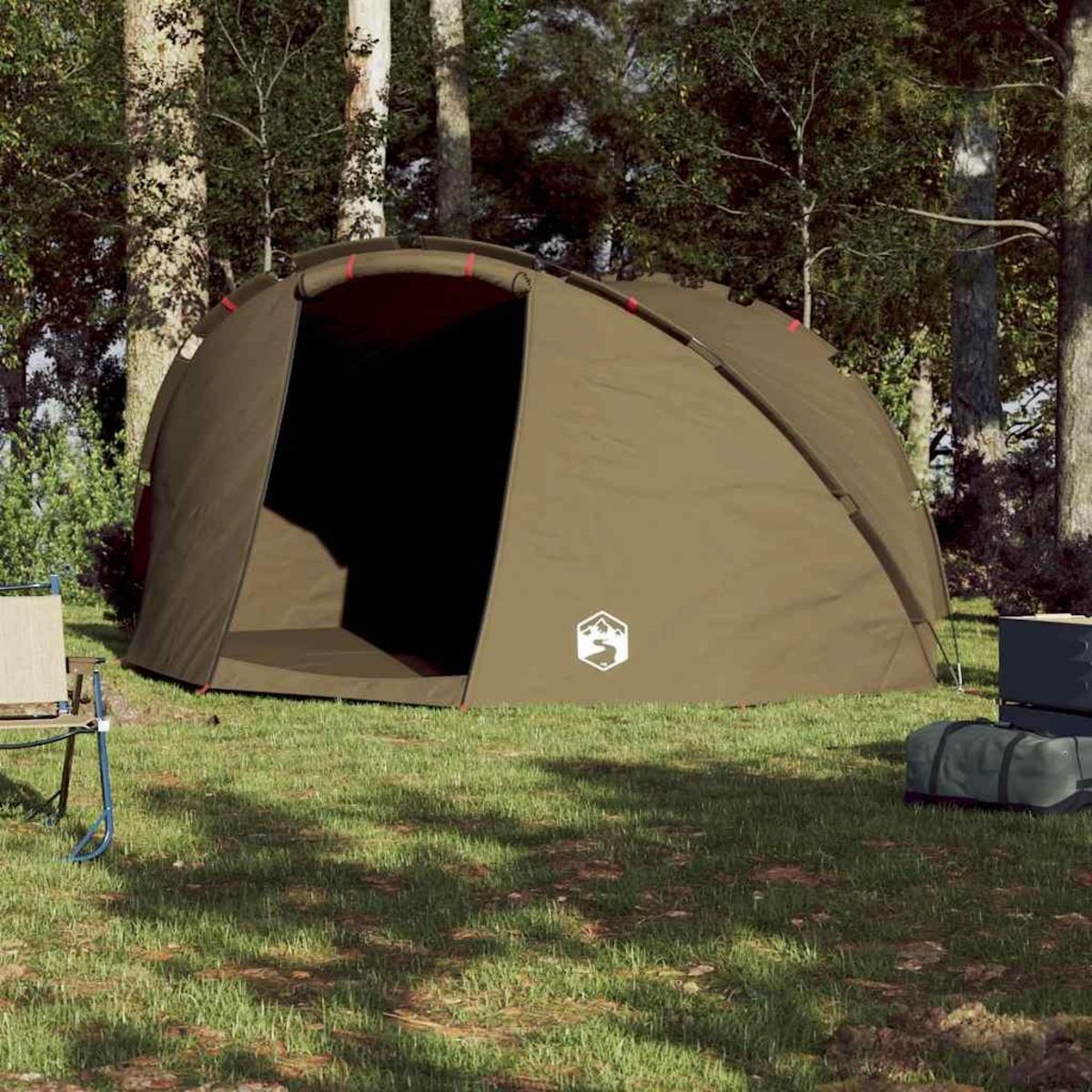 VIDAXL Tente de peche 5 personnes vert olive impermeable