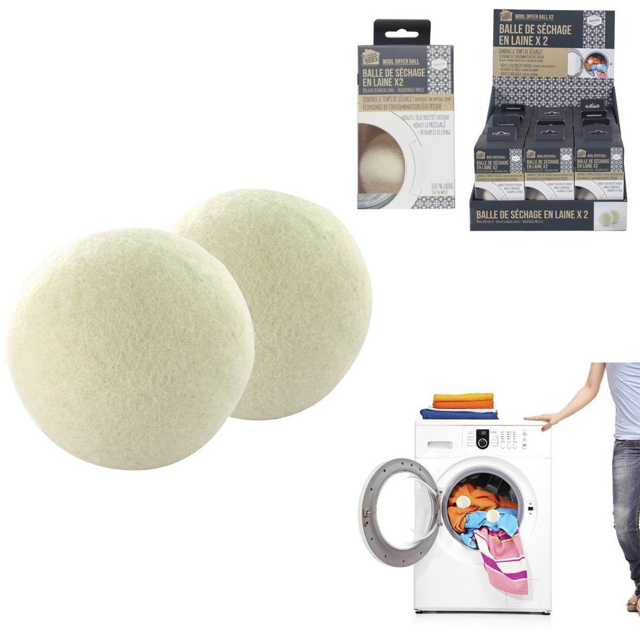 Je cherche une idee Balle de séchage en laine x2