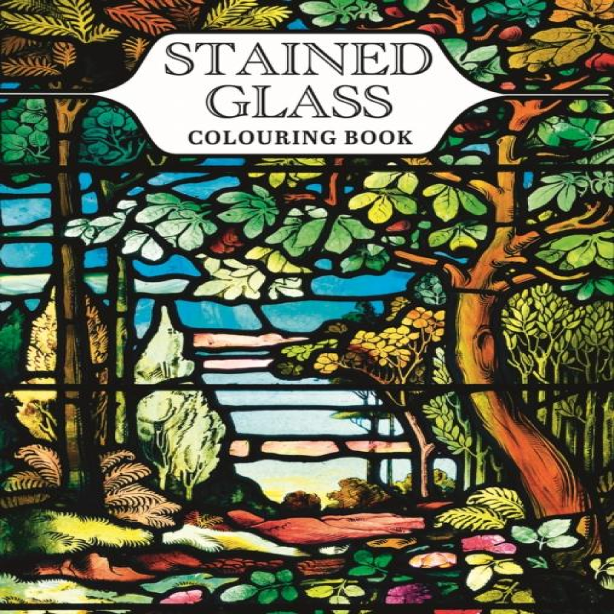 LIVRES Stained Glass Colouring Book
