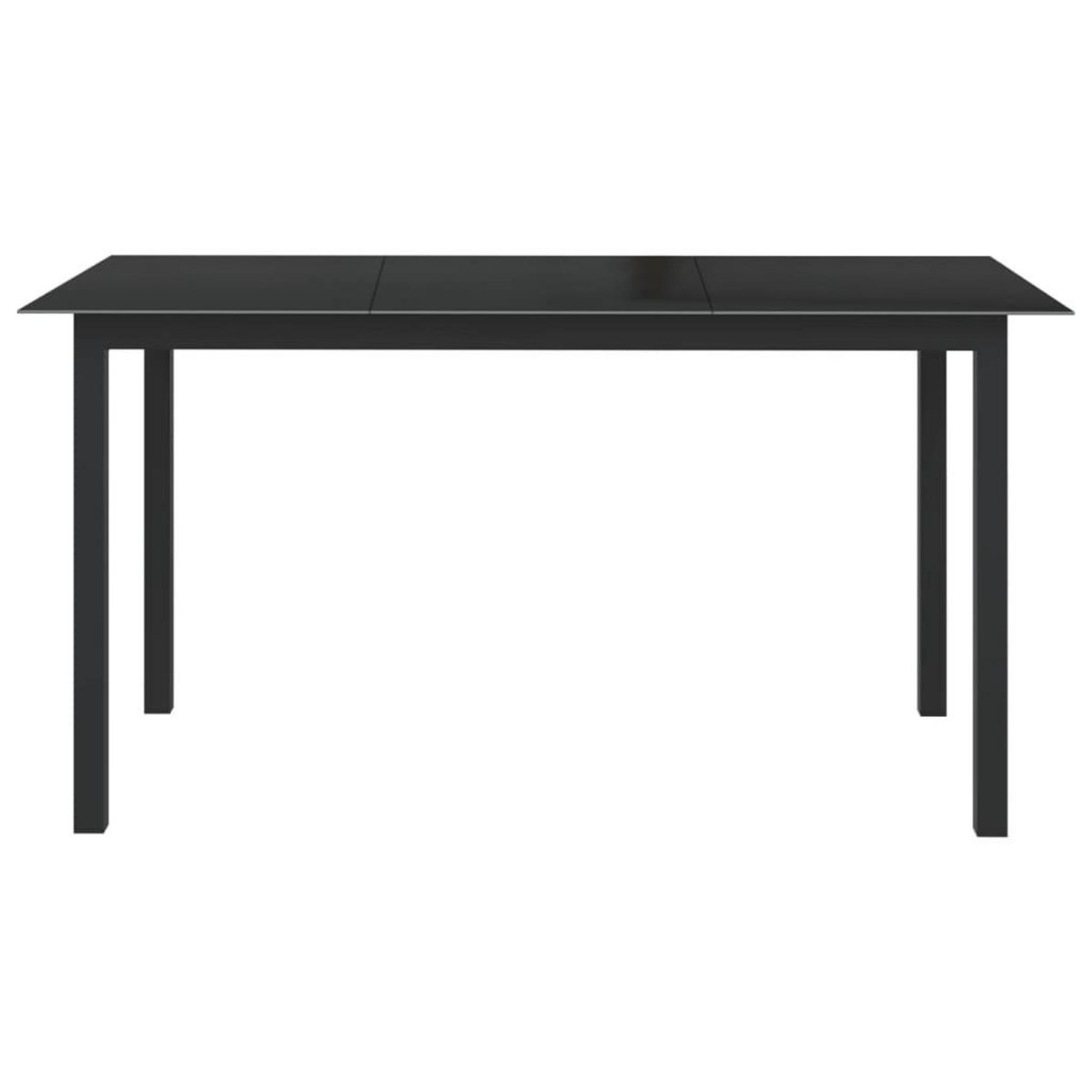 VIDAXL Table de jardin Noir 150x90x74 cm Aluminium et verre