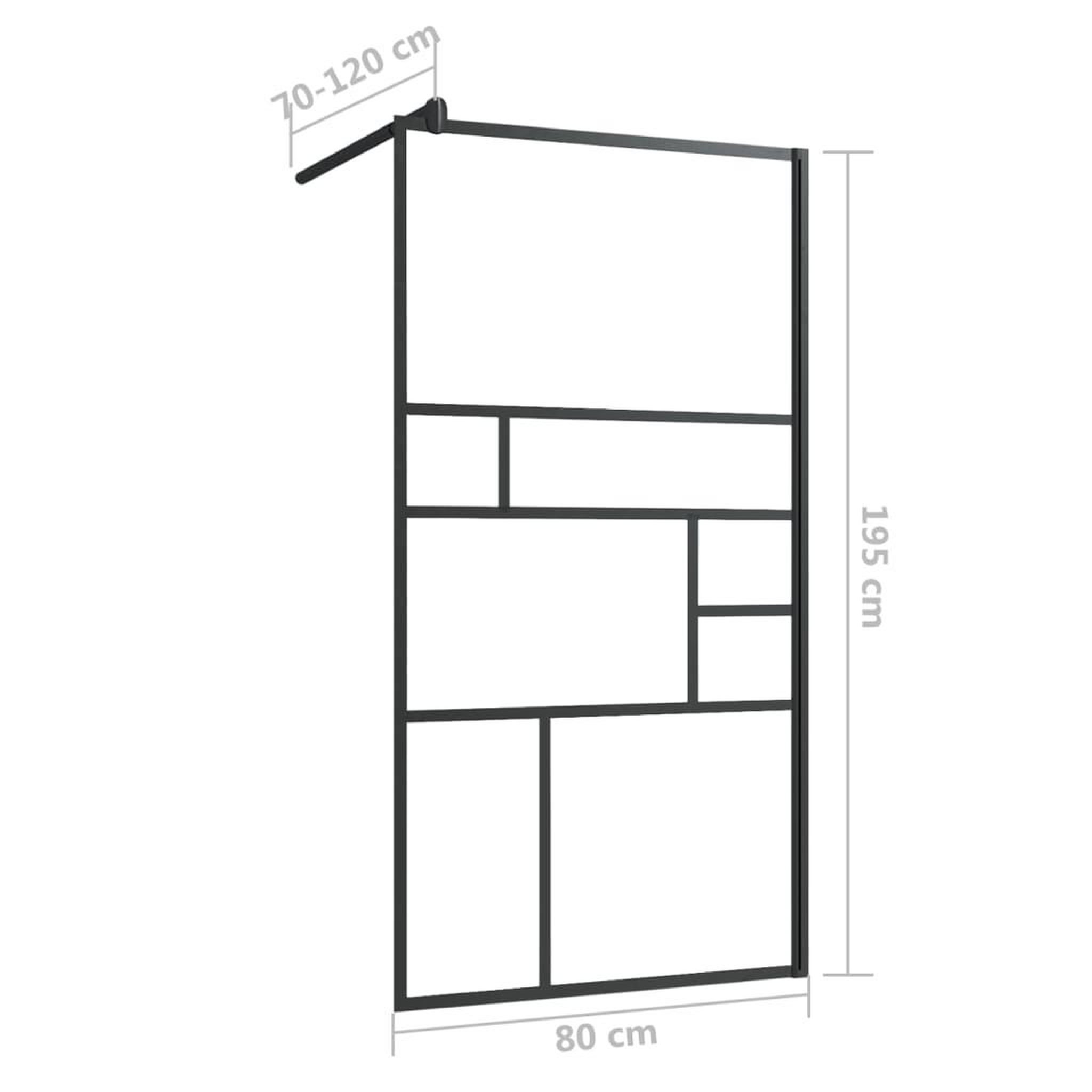 Voir la diapositive 6 : VIDAXL Paroi de douche a verre ESG transparent 80x195 cm Noir