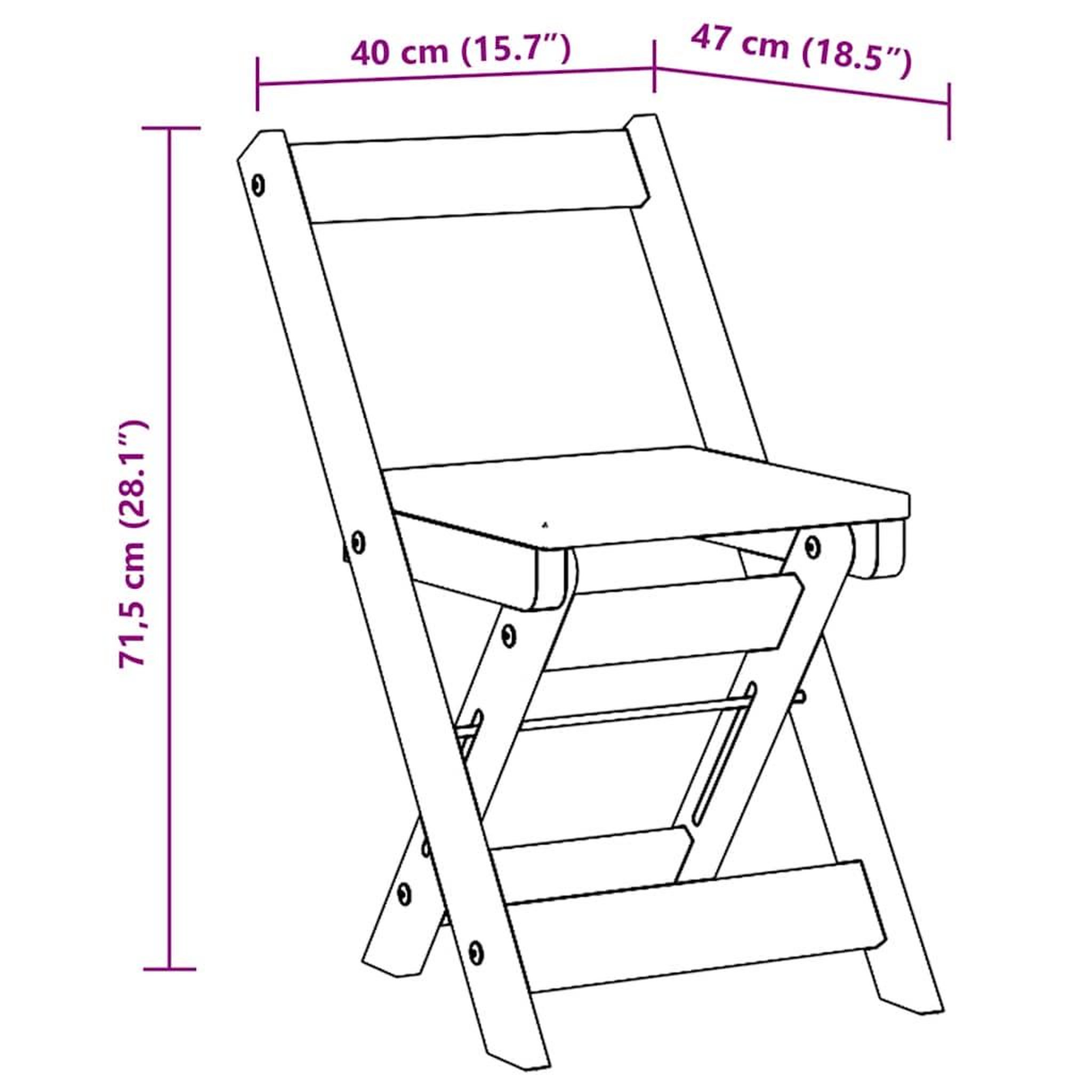 Voir la diapositive 6 : VIDAXL Chaises a manger pliables lot de 4  bois massif de pin