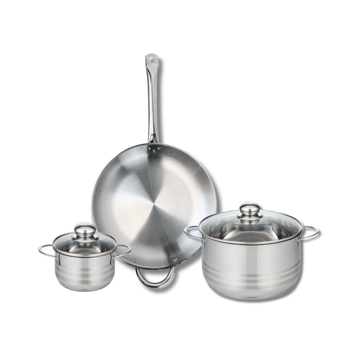 ELO Ensemble de 1 Poêle de cuisson 32 cm et 2 faitouts 14 et 24 cm Elo Profi Brillant