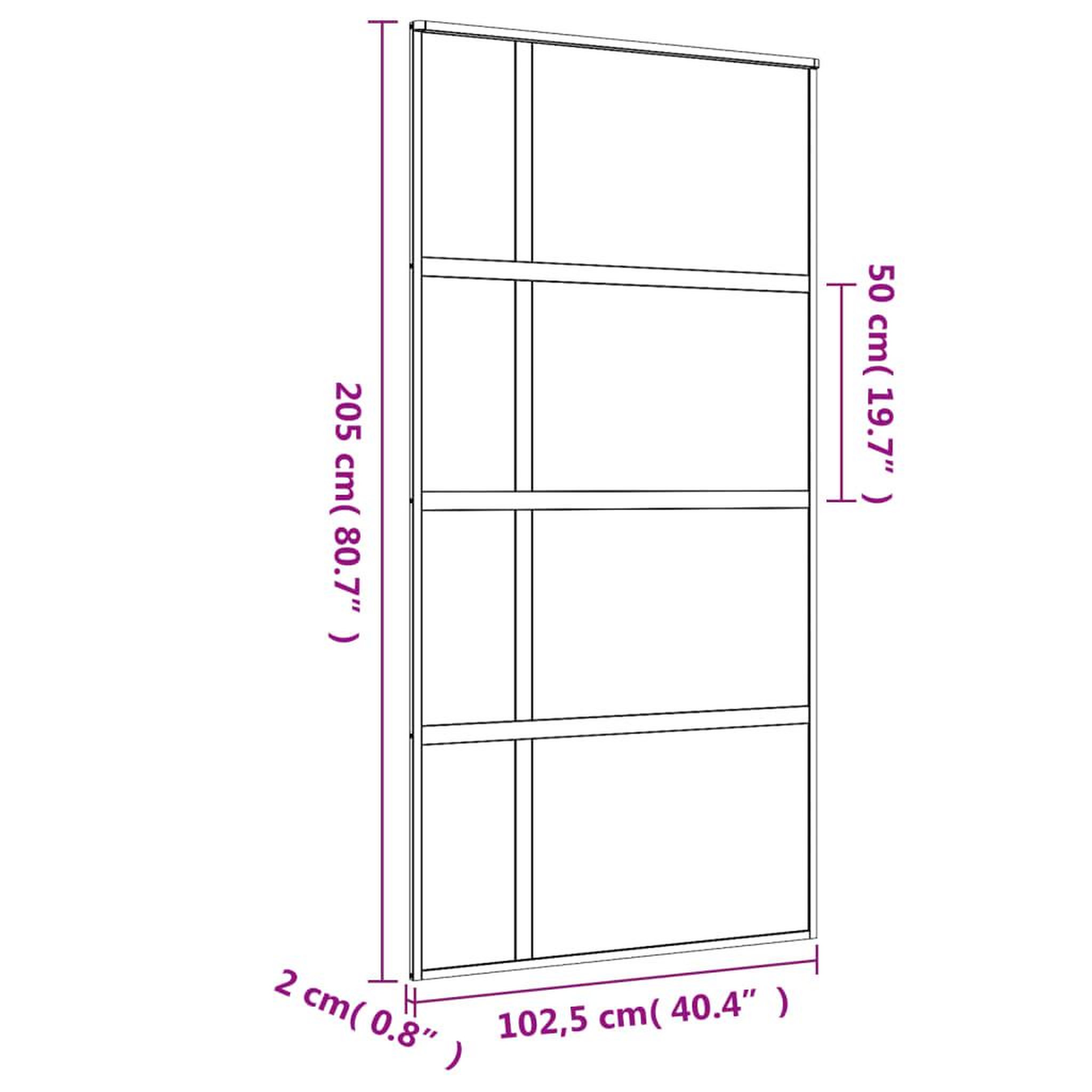 Voir la diapositive 6 : VIDAXL Porte coulissante dore 102,5x205cm verre ESG clair et aluminium