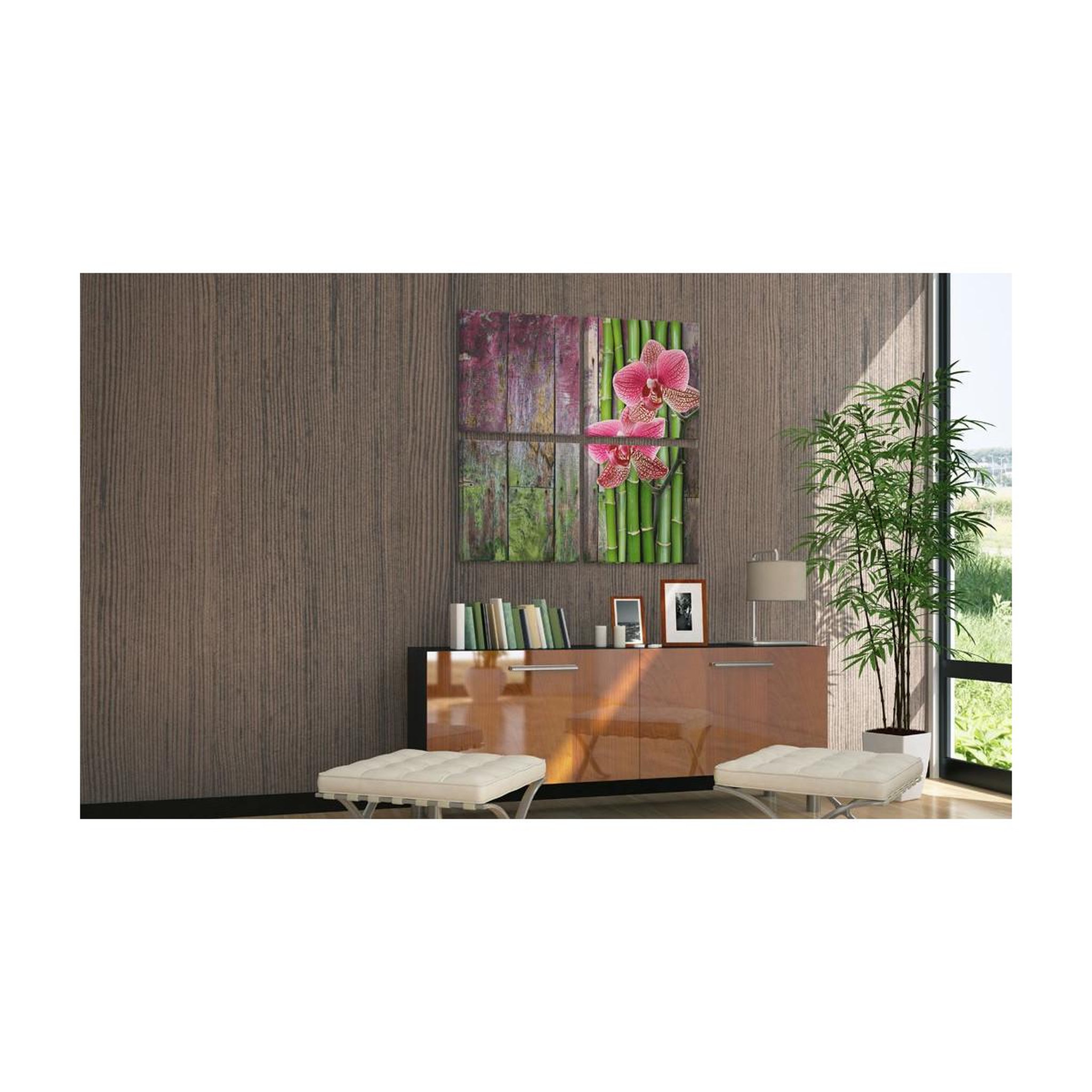 Voir la diapositive 2 : Paris Prix Tableau Imprimé  Bambou & Orchidée