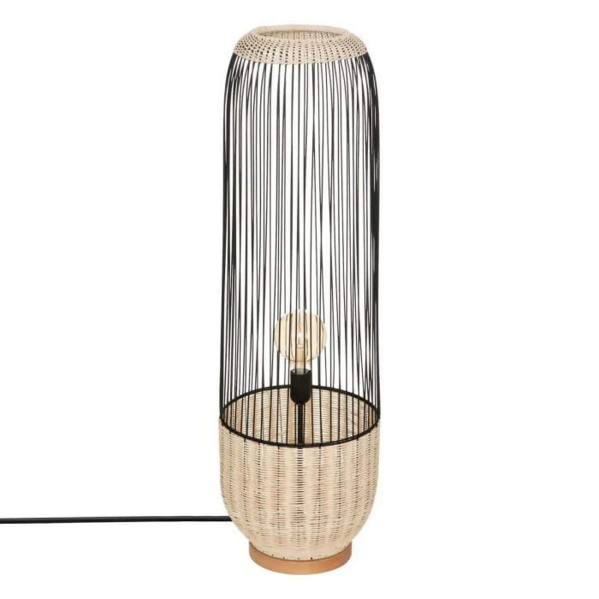 ATMOSPHERA Lampadaire Design  Anea  95cm Noir & Naturel