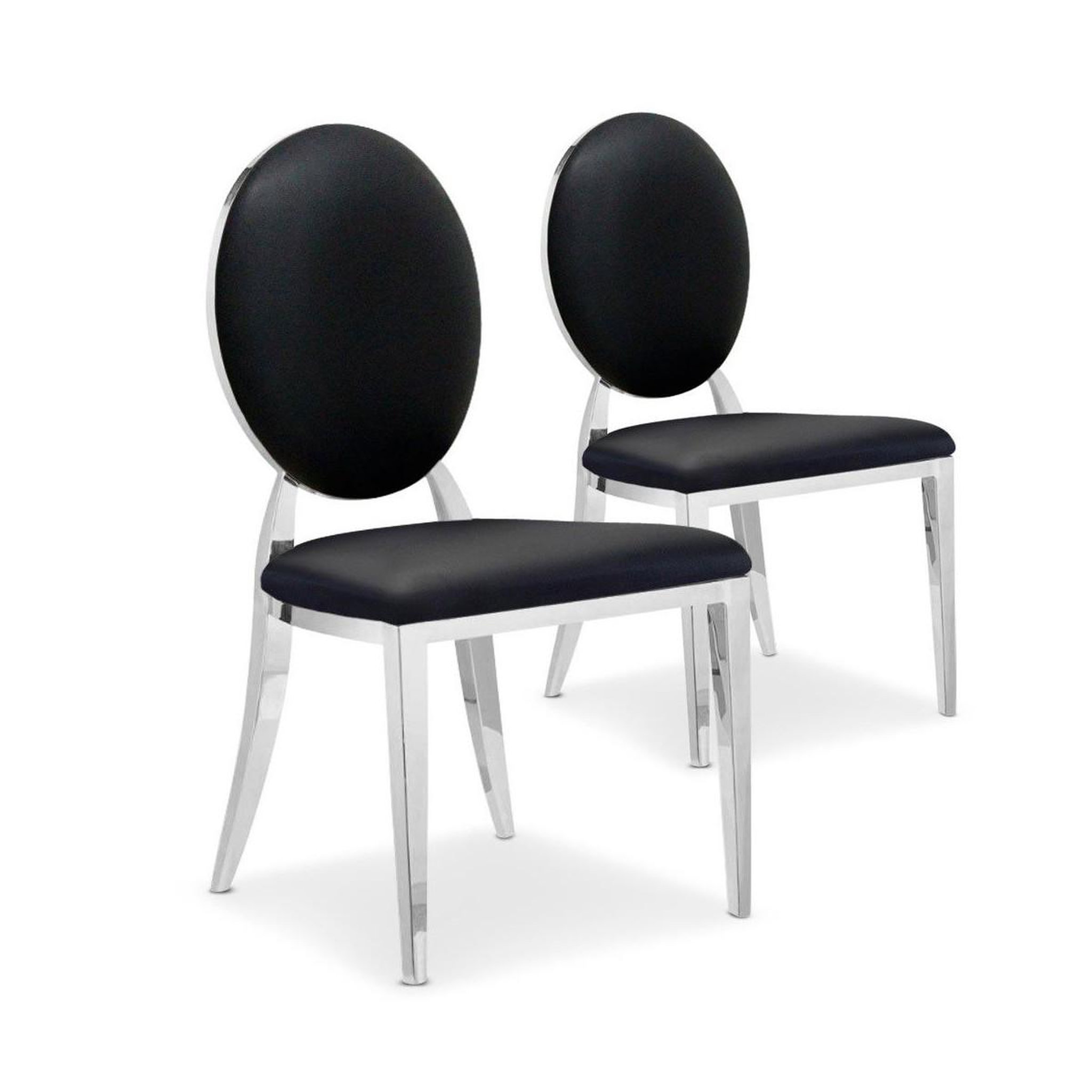 Paris Prix Lot de 2 Chaises Médaillon  Tatianna  90cm Noir