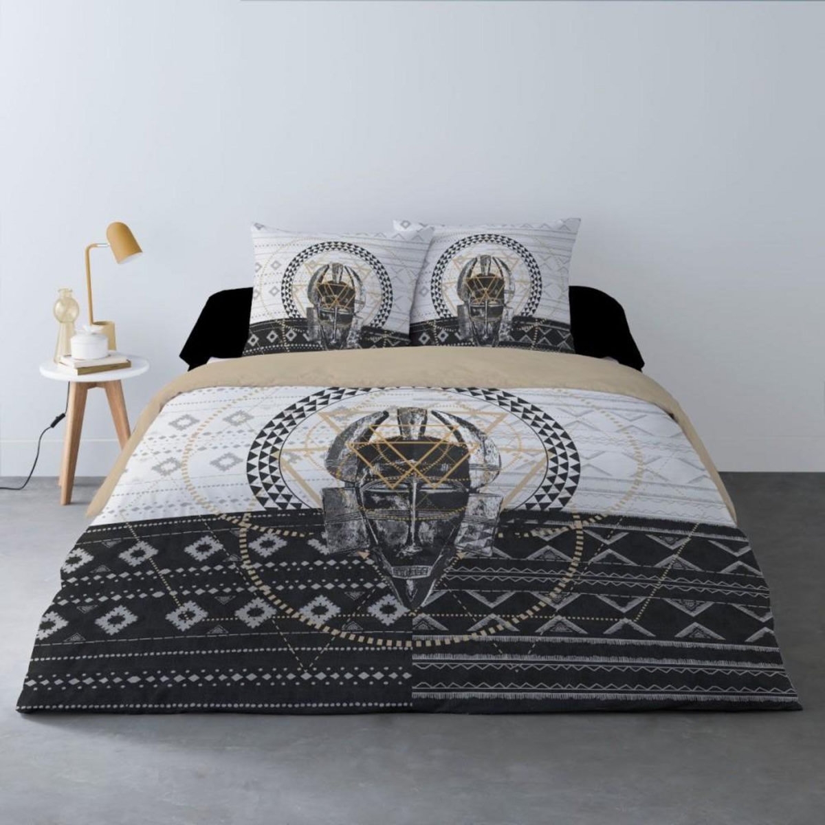 Dourev Housse de couette 240x220 MASQUE + 2 taies 100% coton