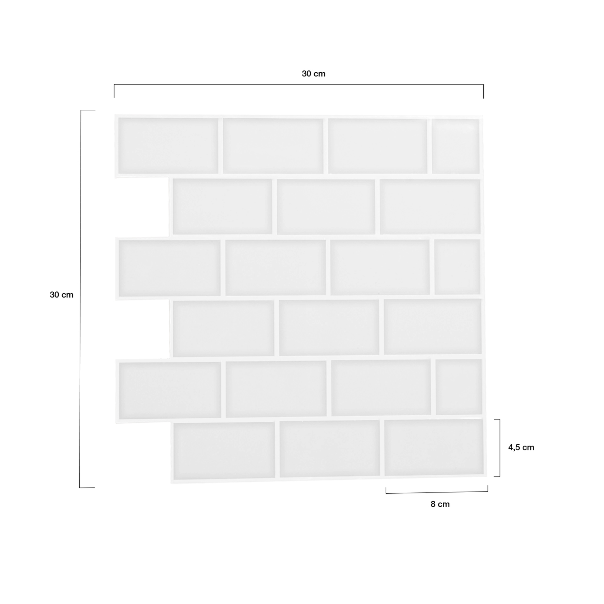 Voir la diapositive 4 : ID MARKET Crédence adhésive murale effet carrelage métro blanc 10 pcs 30x30 cm
