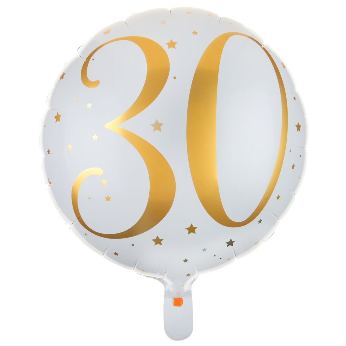 Ballon Aluminium 30 ans Joyeux Anniversaire Blanc et Or pas cher 