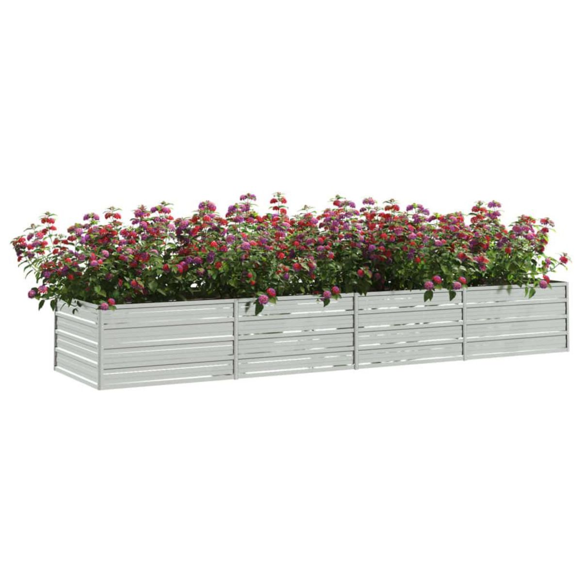 VIDAXL Lit sureleve de jardin 320x80x45 cm Acier galvanise Argente