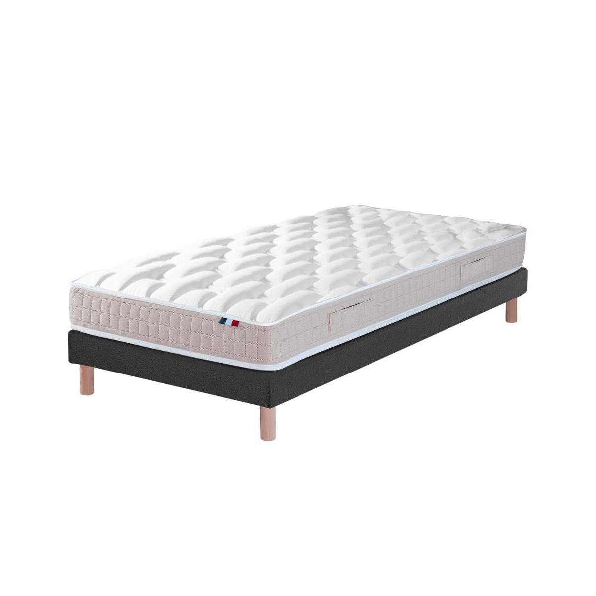 IDLITERIE Ensemble Matelas 100% latex 5 zones ORIGINEL + Sommier - Spécial Dos Sensible - Fabriqué en France
