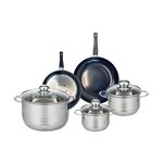 ELO Ensemble de 2 Poêles de cuisson 20 et 24 cm et 3 faitouts 14, 16 et 24 cm Elo Prima Brillant