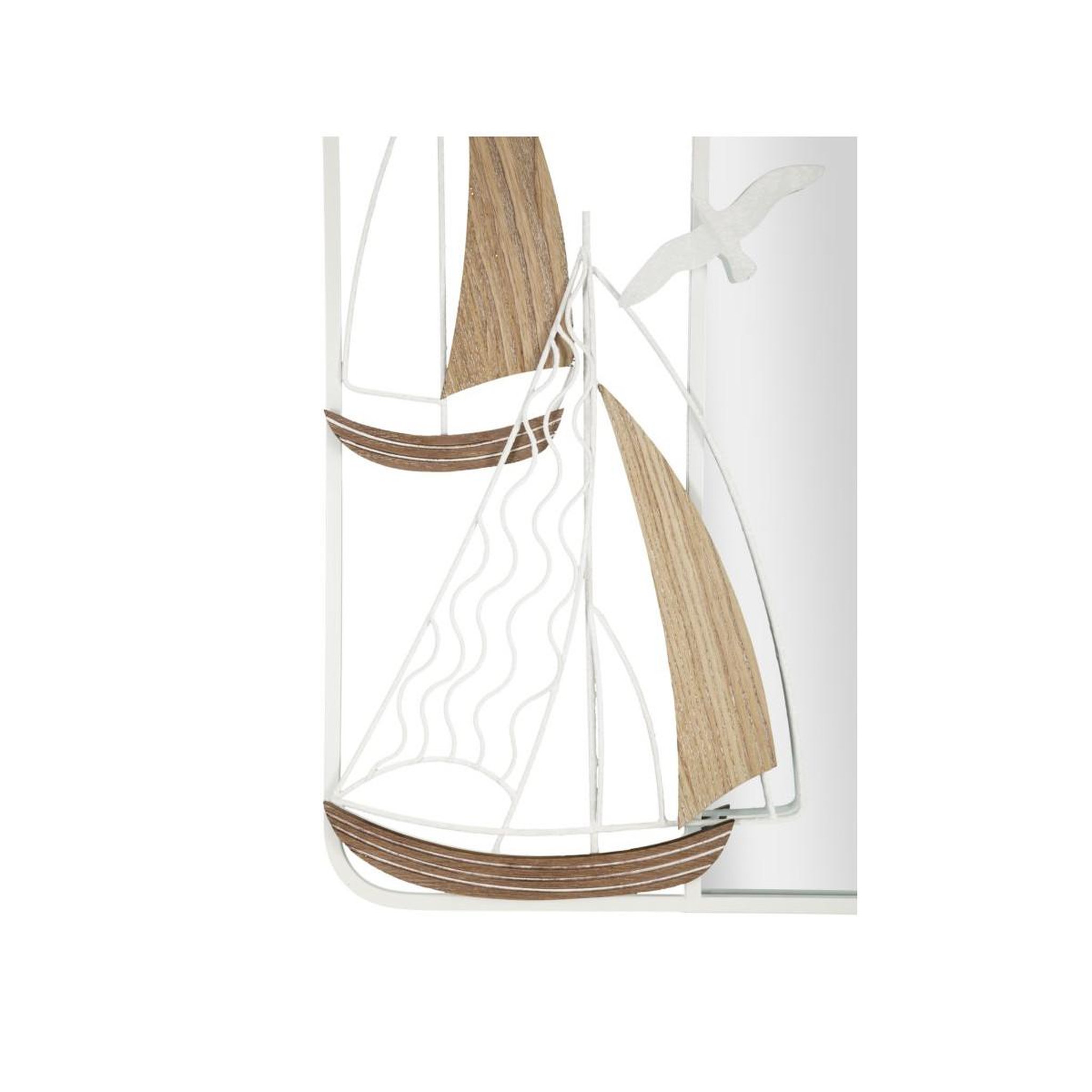 Voir la diapositive 2 : Paris Prix Miroir mural design  adriatic  60cm blanc & naturel